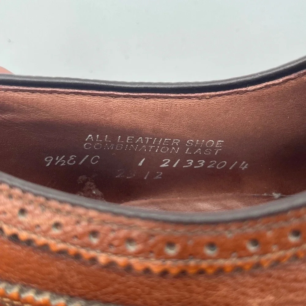Hanover L.B. Sheppard Wingtip Oxford Mens 9.5 E Brown Pebbled Leather 21332014